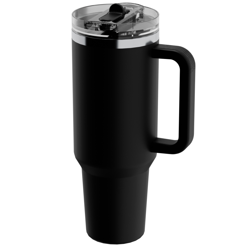 Custom 40oz Travel Mug Tumblr Bottle Tumbler Hot and Cold Stainless Steel Insulated Tumblr Cup with Flip Straw and Handle