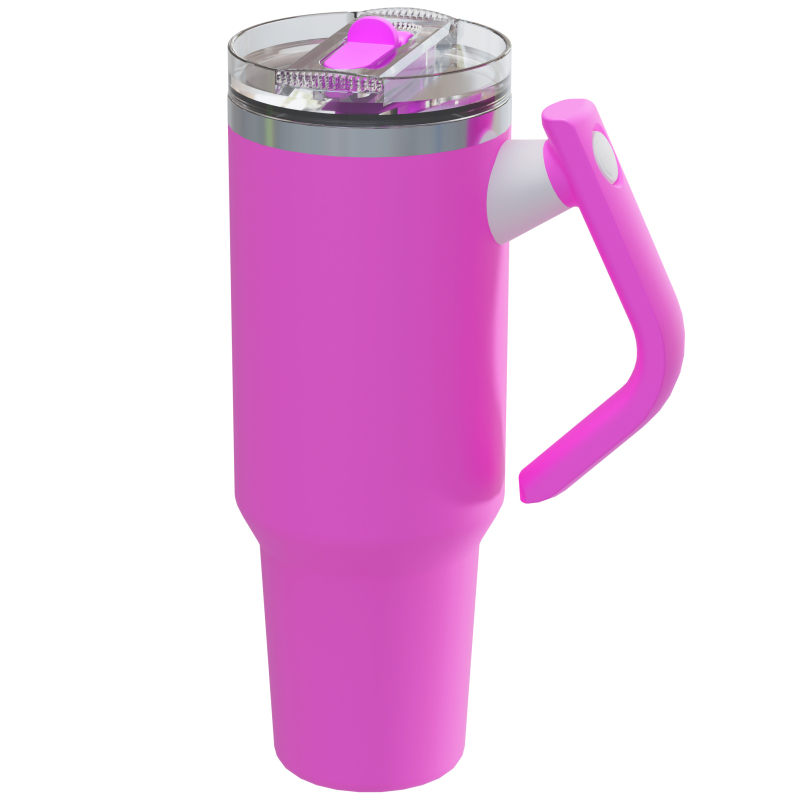 40oz Rotatable Handle Travel Mug - Vacuum Insulated Stainless Steel Tumbler W/Lid & Straw Leakproof for Gym/Car