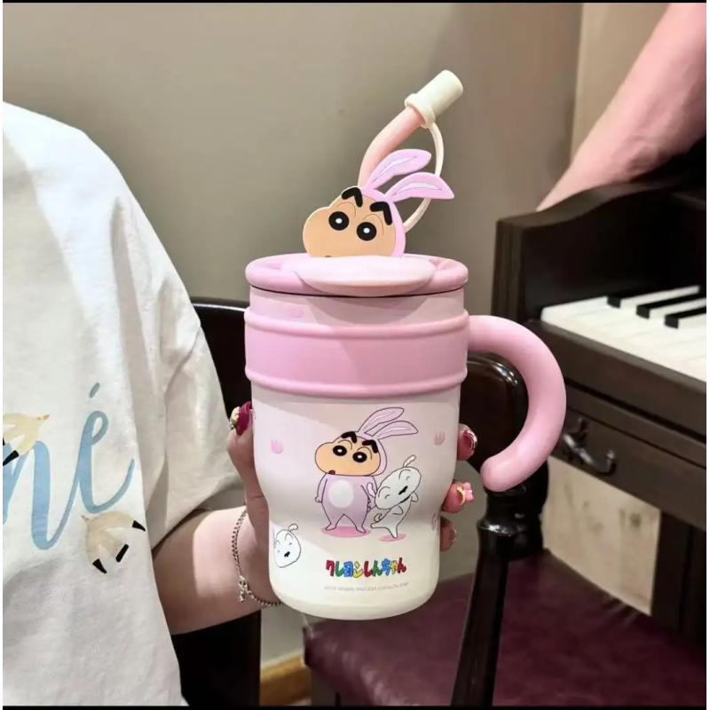 Large Capacity 304 Stainless Steel Insulated Tumbler Cup Crayon Shinchan Big Mac Ice King Design