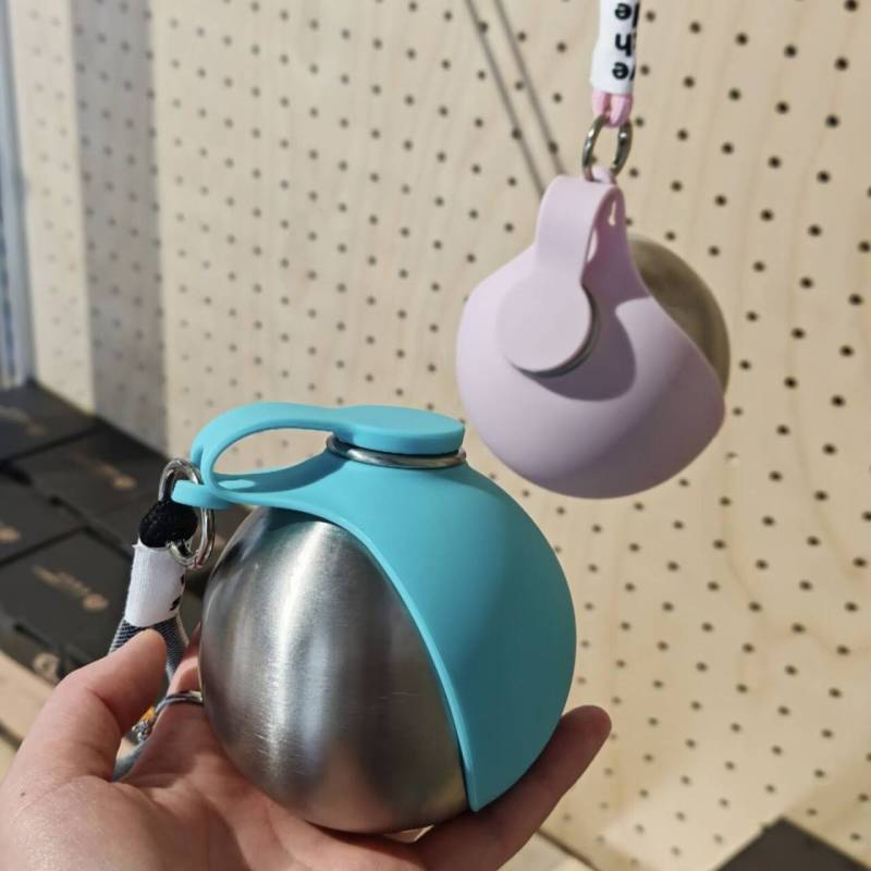 Collapsible Pet Silicone Drinking Water Bottle Pet Foldable Spherical Water Bottle Stainless Steel Dog Bowls