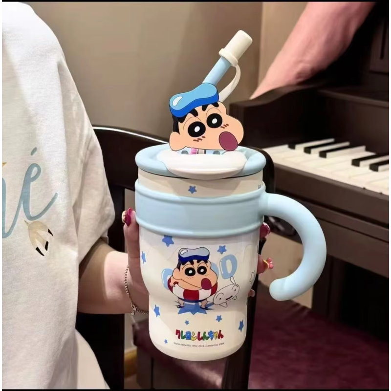 Large Capacity 304 Stainless Steel Insulated Tumbler Cup Crayon Shinchan Big Mac Ice King Design