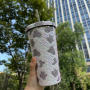 Wholesale Rhinestones Tumbler Stainless Steel Mug Cup 17oz Cup with Handle and Straw