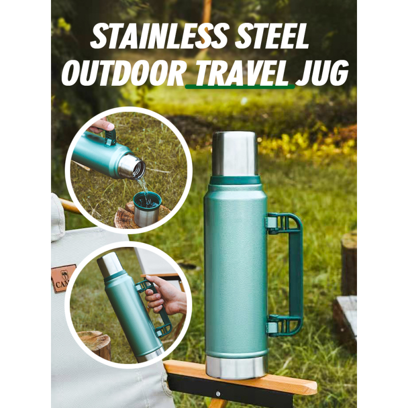 Large Capacity Vacuum Flask Water Bottle Double Wall Insulated Stainless Steel Thermo Jug Outdoor Thermal with Handle Keep Hot