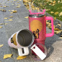 Wholesale Stainless Steel Rhinestone Tumblers Metal Cup 1200ml Travel Coffee Mug 40oz Tumbler With Handle