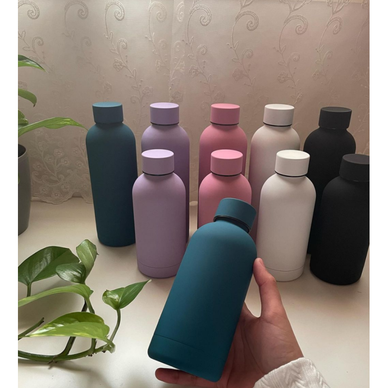 Wholesale Customized Colorful Double Wall Thermos Stainless Steel Matte Paint Outdoor Sports Small Mouth Water Bottle