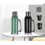 Yerba Mate Tea Gourd Set 8oz Yerba Mate Cup with Closing Lid Thermos Bottle Wooden Bombilla Straw Mate Cup