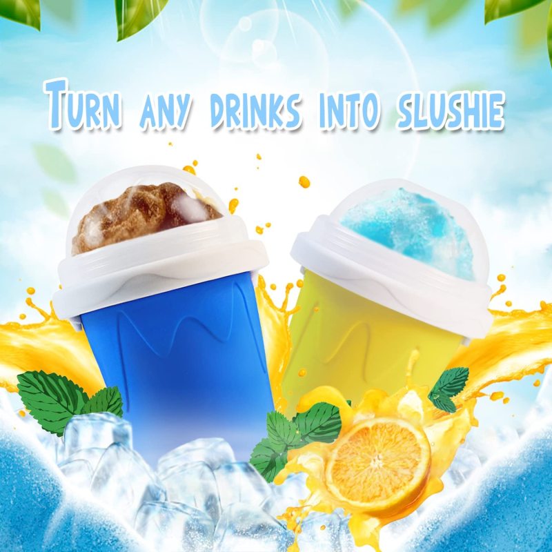 Magic Slushy Cup Quick Frozen Smoothie Drink Silicone Cup Squeeze Ice Cream Slushy Maker Cup Milk Shake Ice Cream Maker DIY
