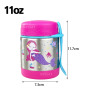 Stewed Beaker Double Wall Vacuum Food Stainless Steel  Container with Fork for Children Lovely