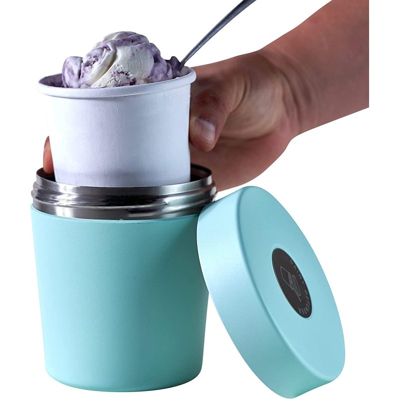 Hot Sell New Ice Cream Pint Storage Container Stainless Steel Double Wall Vacuum Insulated Thermos Storage Ice Cream Canteen