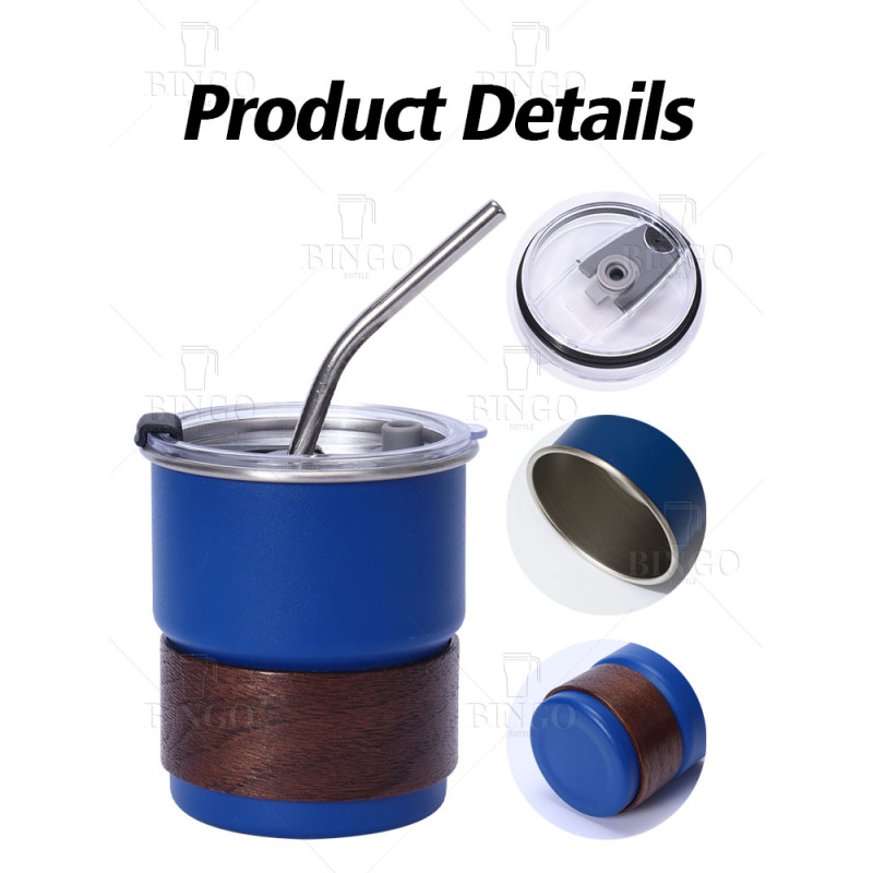 Wholesale Outdoor Camping 304 Stainless Steel Cup Beer Mug 300ml Coffee Mug With Straw