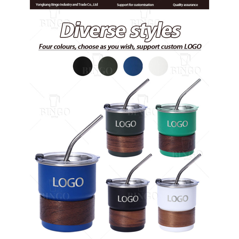 Wholesale Outdoor Camping 304 Stainless Steel Cup Beer Mug 300ml Coffee Mug With Straw