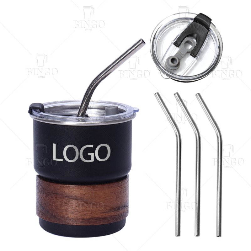 Wholesale Outdoor Camping 304 Stainless Steel Cup Beer Mug 300ml Coffee Mug With Straw