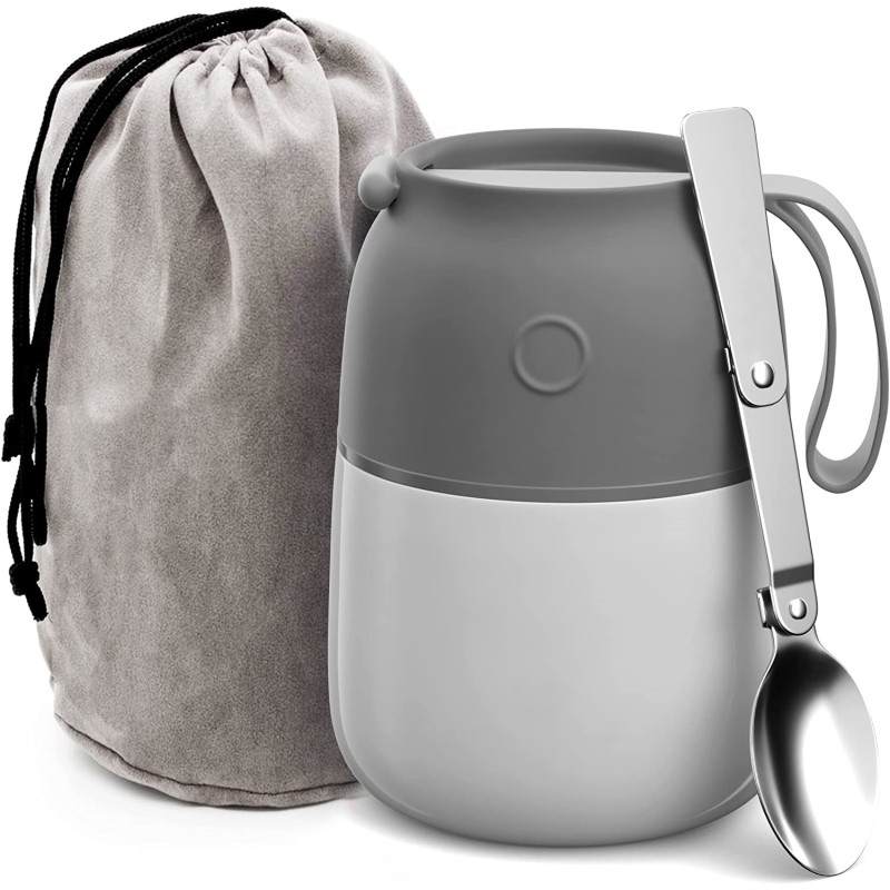 Food Jar Pot Customized Capacity Logo Color New Hot Selling Design Double Wall Insulated Stainless Steel Container with Spoon