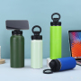 Trending Products 2024 New Arrivals Christmas Gifts Sport Gym Shaker Water Bottle With Storage Bottom and Phone Holder