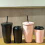 Portable Double Walled Stainless Steel 12oz Reusable Coffee Cup with Lid Leak-proof Travel Insulated Coffee Tumbler Mugs