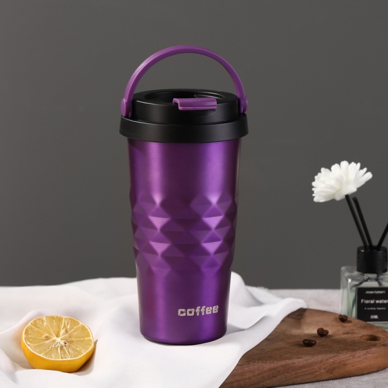 Manufacturers Wholesale Double Stainless Steel Car Cups Small Diamond Coffee Mug Travel Mug