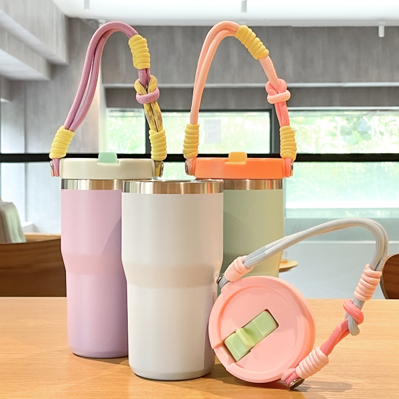 2024 New Customizable Colors  Custom Vacuum 20 Oz Tumbler With Handle Lid Adventure Stainless Steel Travel Bottles