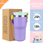 2024 New Customizable Colors  Custom Vacuum 20 Oz Tumbler With Handle Lid Adventure Stainless Steel Travel Bottles