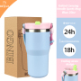 2024 New Customizable Colors  Custom Vacuum 20 Oz Tumbler With Handle Lid Adventure Stainless Steel Travel Bottles