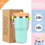 2024 New Customizable Colors  Custom Vacuum 20 Oz Tumbler With Handle Lid Adventure Stainless Steel Travel Bottles