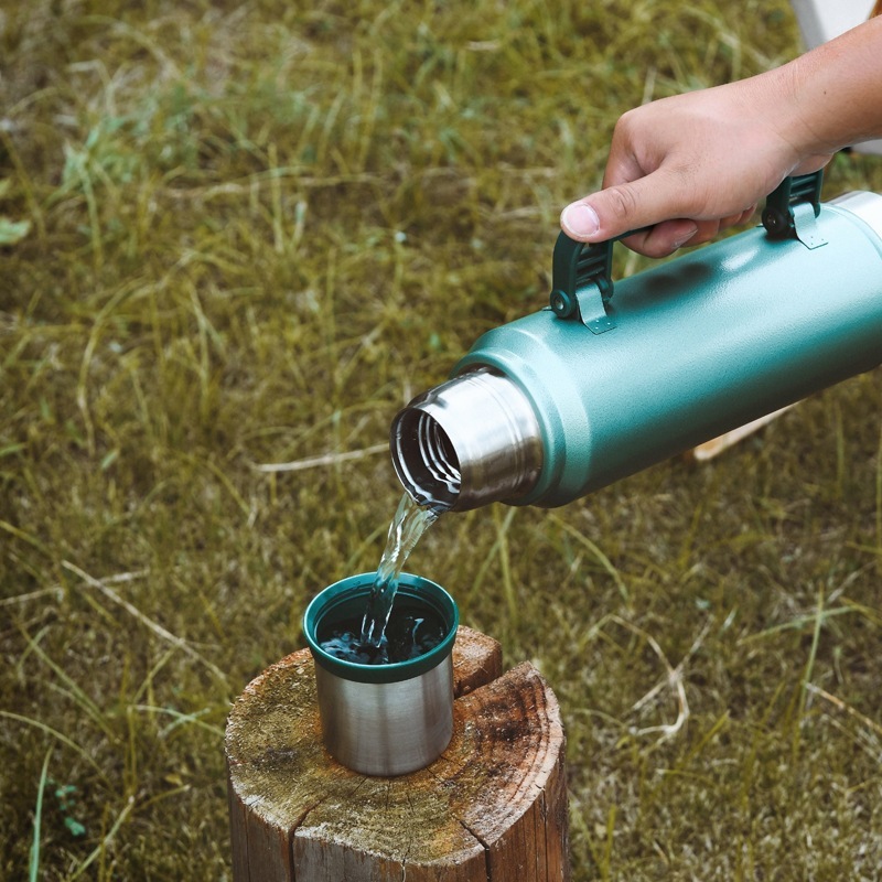 Wholesale Classic Outdoor Stainless Steel 1l Insulated Bottles Handle Wide Mouth Thermos Vacuum Travel Sports Water Bottles
