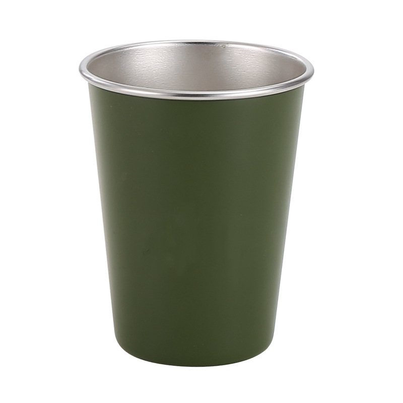 Wholesale 304 Stainless Steel Drinking 350ml 500ml Capacity Single Layer Beer Cup Portable Drinking Cup