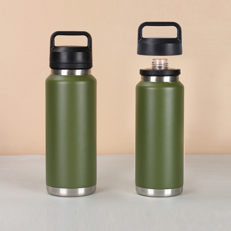 Larger Insulated Stainless Steel Mug Drinkware Sports Outdoor Water Bottle Custom Logo 36oz Tumbler With Multiple Lid
