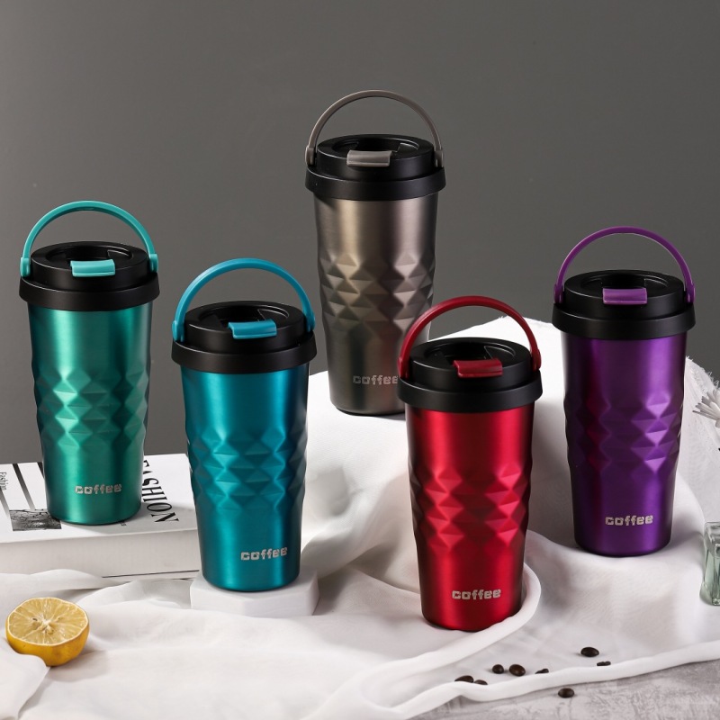 New Coffee Mug Tumbler Portable Creative Handy Tumbler Mugs 304 Stainless Steel Car Tumblers