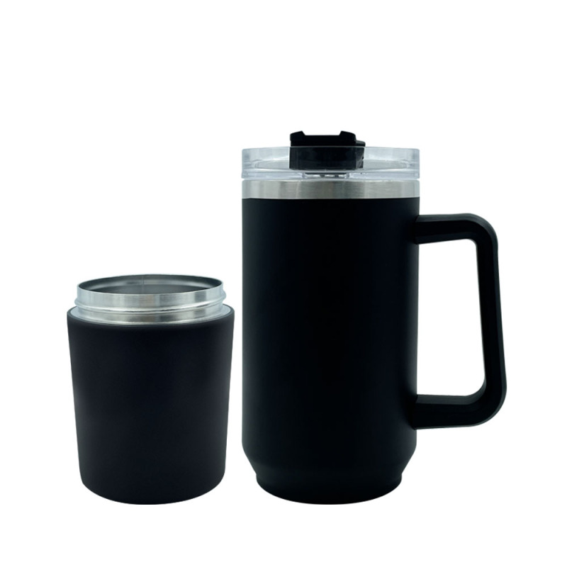 Popular Wholesale  40oz Stainless Steel Tumbler with Two Snack Storage Compartment Customized Water Mug with Lid and Straw