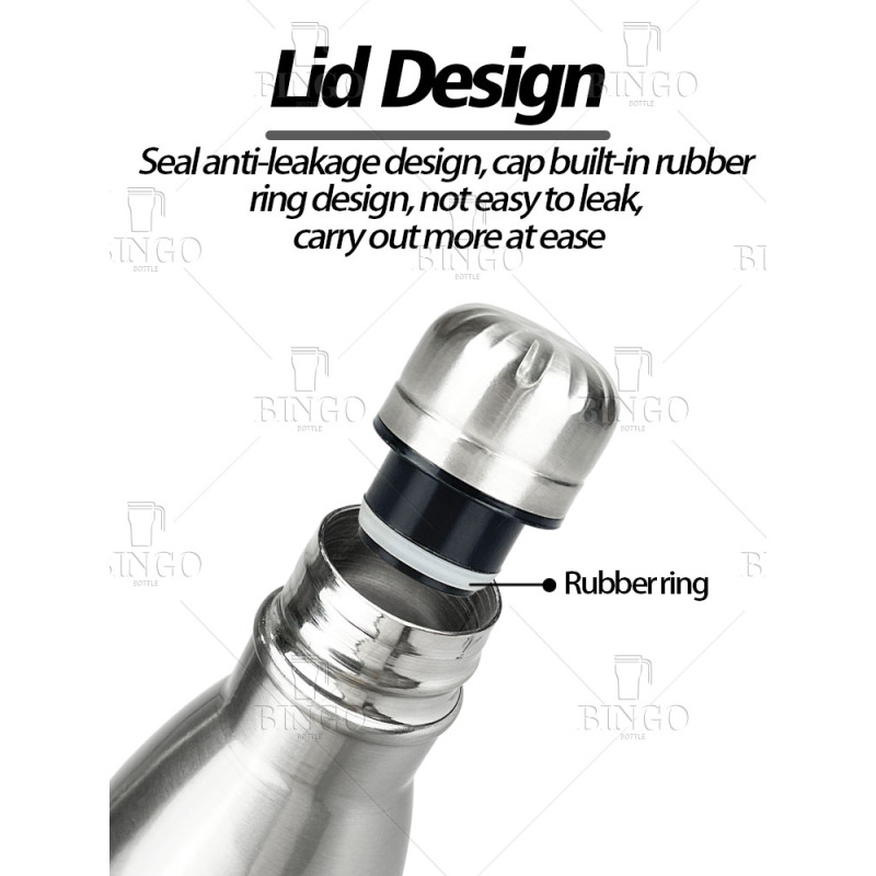 New Double Wall Water Bottle 750ml Stainless Steel Natural Color Sports Bottle with Storage tank