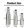 New Double Wall Water Bottle 750ml Stainless Steel Natural Color Sports Bottle with Storage tank