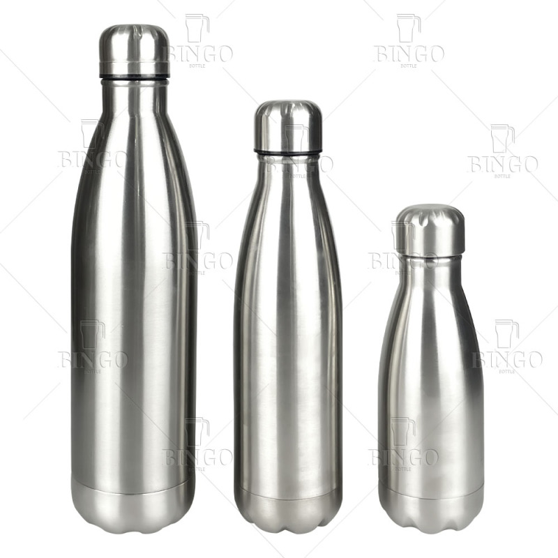 New Double Wall Water Bottle 750ml Stainless Steel Natural Color Sports Bottle with Storage tank