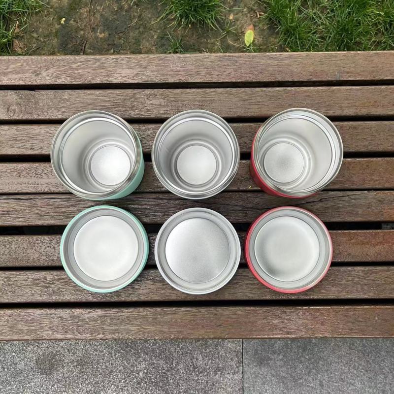 New Hot Sale 12OZ Double Wall Stainless Steel Ice Cream Container Cream Jars Wide Mouth Bucket Container