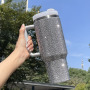 Wholesale Rhinestone 40oz Tumbler Adventure Travel Tumbler with Straw Stainless Steel Vacuum 40oz Tumbler with Handle