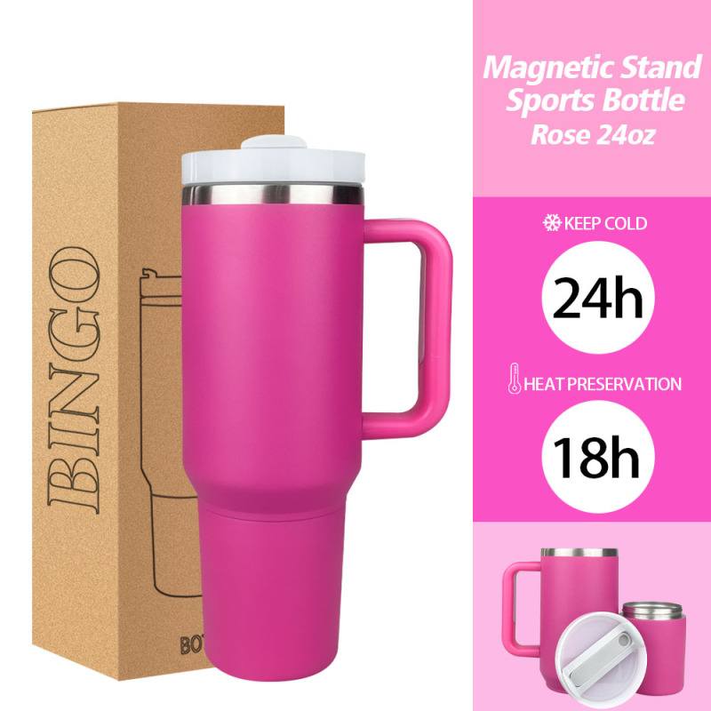 New Design 40oz Water Bottle with Handle Multifunctional Double Wall Insulated Stainless Steel Storage Tumbler 2 in 1 Mug