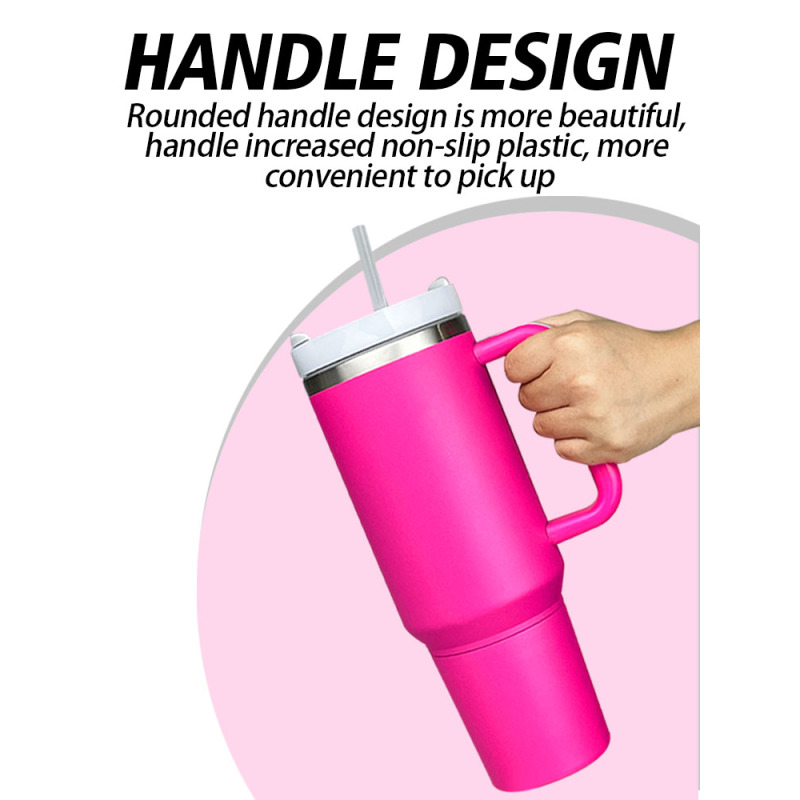 New Design 40oz Water Bottle with Handle Multifunctional Double Wall Insulated Stainless Steel Storage Tumbler 2 in 1 Mug