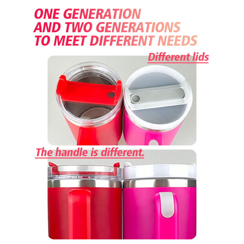 New Design 40oz Water Bottle with Handle Multifunctional Double Wall Insulated Stainless Steel Storage Tumbler 2 in 1 Mug