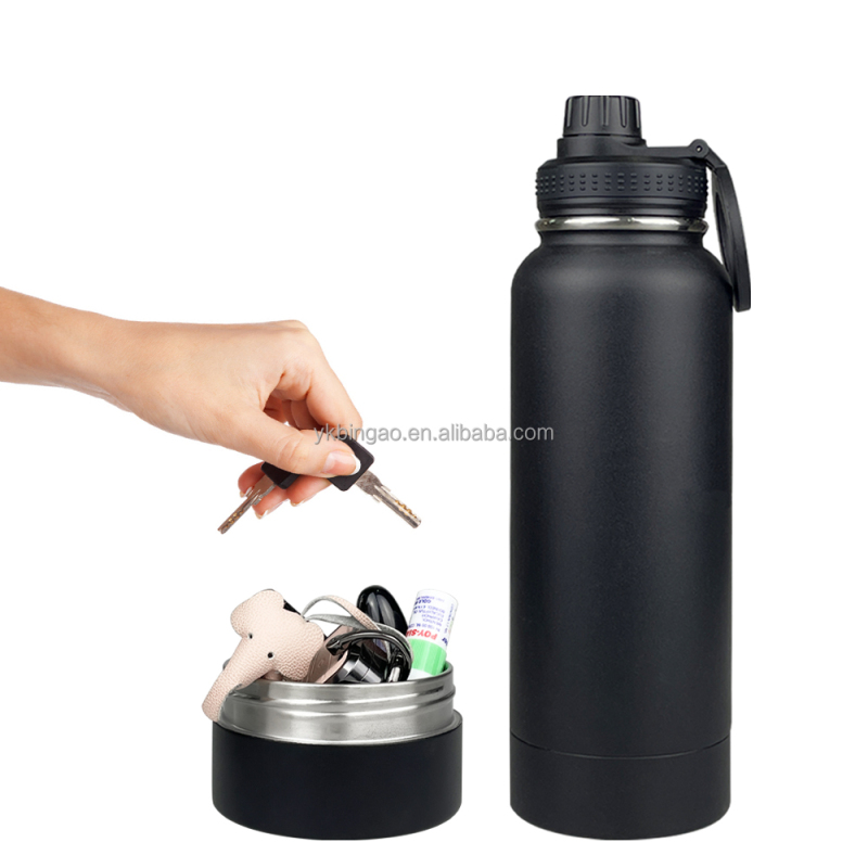 New Trending Insulated Stainless Steel Water Bottle Wide Mouth Flasks Outdoor Sports Water Bottle With Unique Storage Tank