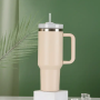 Recyclable Double Walled 40 oz H2.0 Tumbler Wholesale 40oz Stainless Steel Insulated Vacuum Tumbler with Handle Lid and Straw