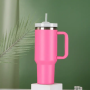 Recyclable Double Walled 40 oz H2.0 Tumbler Wholesale 40oz Stainless Steel Insulated Vacuum Tumbler with Handle Lid and Straw