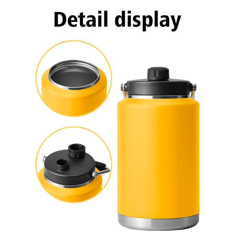 One Gallon Jug 64oz 128 oz large capacity Stainless Steel Insulated Water Bottles Beer Growler Jug with Handle Lid outdoor camp