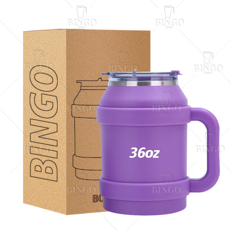 Outdoor 50oz Double Walled Stainless Steel Tumbler Beer Mug Travel Coffee Mug With Straw Lid and Handle