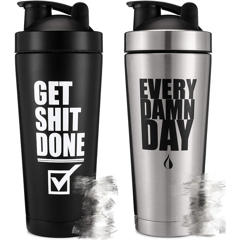Eco Friendly Custom Logo Double Wall Stainless Steel Protein Shakers Shaker Bottle 750ml 500ml Metal Shaker Bottle