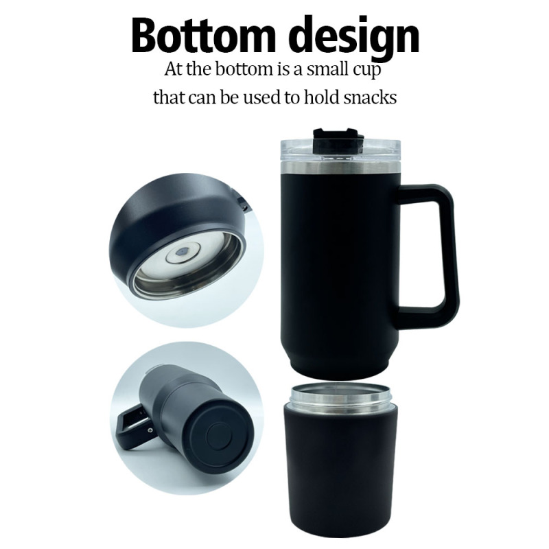 ODM 40oz 2 in 1 Water Bottle with Lock Lid Double Wall 304 Stainless Steel Insulation Vacuum Flask with Food Storage