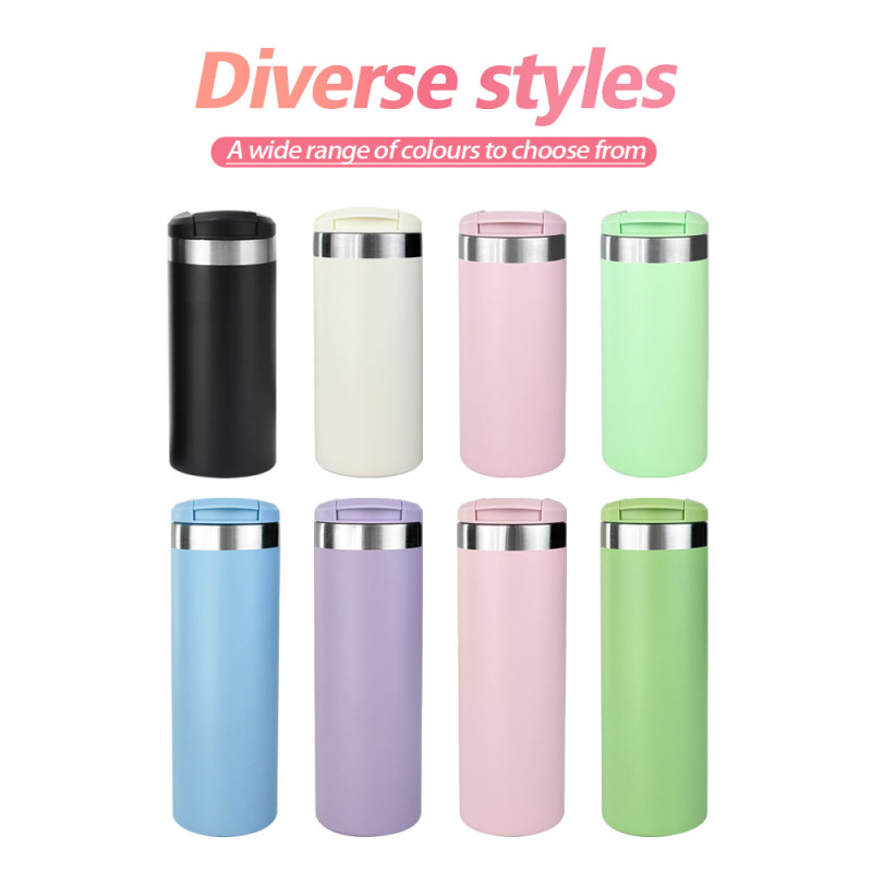Wholesale 12oz 16oz 304 Stainless Steel Straight Cup Custom Portable Car Water Bottle With Lid