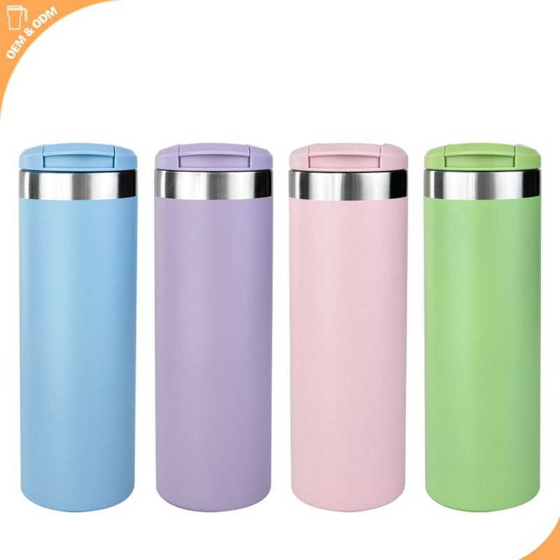 Wholesale 12oz 16oz 304 Stainless Steel Straight Cup Custom Portable Car Water Bottle With Lid