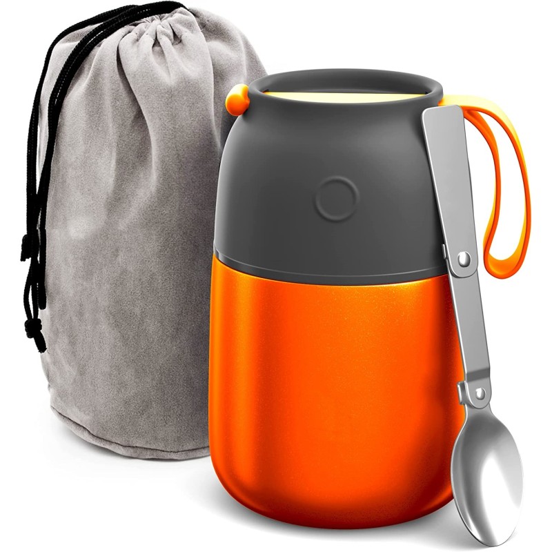 Wholesale Factory Directly Customized Lunch Box Double Wall Insulated Stainless Steel Food Container with Spoon BPA Free Jar