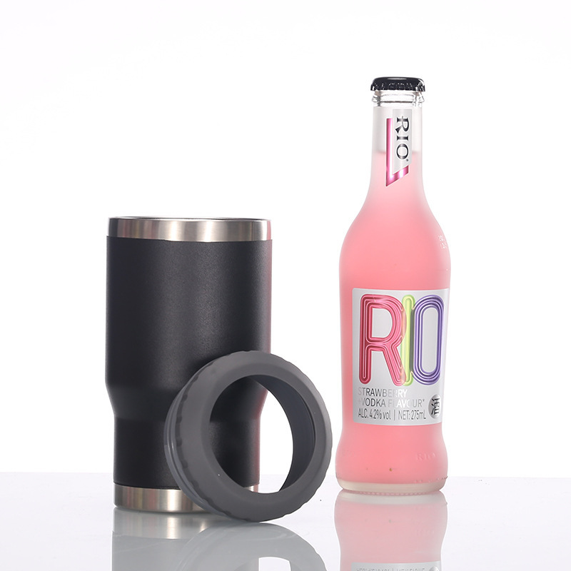 Portable 12oz Slim Blank Vacuum Insulated Double Walled Stainless Steel Beer Bottle Buckets and Can Cooler