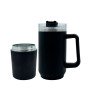 White Sublimation 40oz H2.0 Tumbler with Storage Bottom Base White Black Powder Coated rainbow Plated Tumbler 40 oz