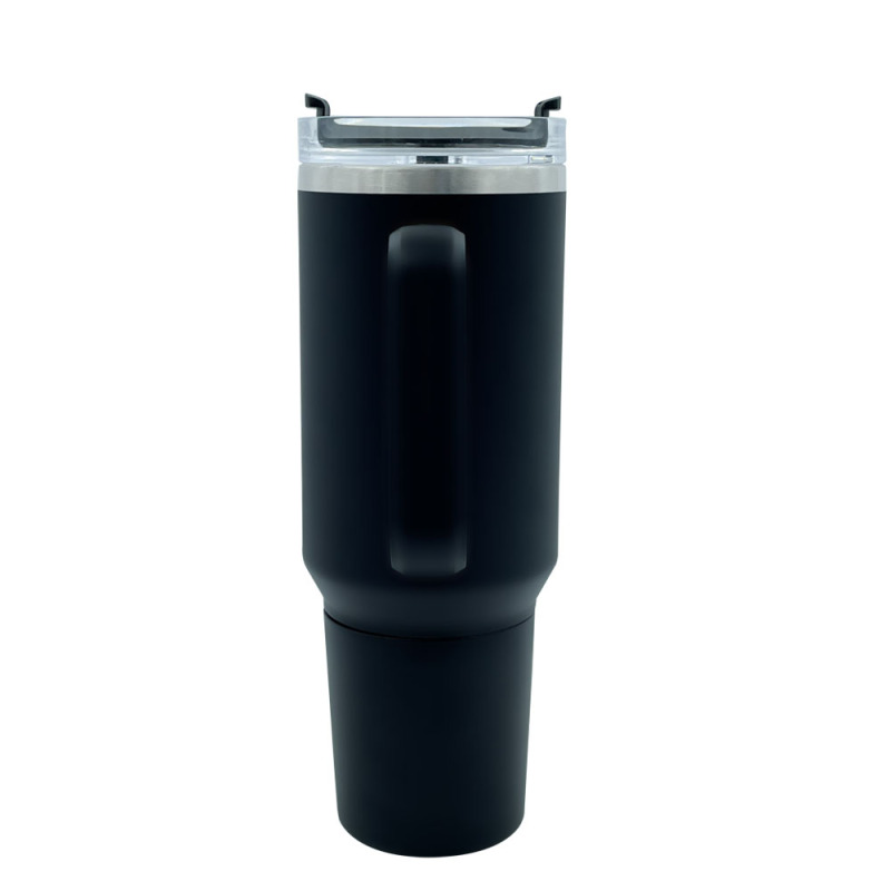 White Sublimation 40oz H2.0 Tumbler with Storage Bottom Base White Black Powder Coated rainbow Plated Tumbler 40 oz